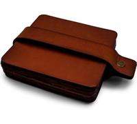 Brute Strength - sous-Verres Cuir - Carré - Cognac - 6 pièces | Dessous de verre, sous-verres et sous-bocks lavables en cuir pleine fleur; avec lanière de rangement pour verres et tasses