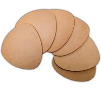 Brute Strength - sous-Verres Cuir - Demi-Rond - Naturel - 6 pièces | Dessous de verre, sous-verres et sous-bocks lavables en cuir pleine fleur; avec lanière de rangement pour verres et tasses