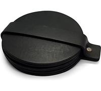 Brute Strength - sous-Verres en Cuir Pleine Fleur - Rond - Noir - 6 pièces | Dessous de verre, sous-verres et sous-bocks lavables en cuir pleine fleur; avec lanière de rangement pour verres et tasses