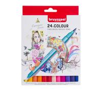 BRUYNZEEL Creatives fineliners / stylos-pinceaux set 24 couleurs