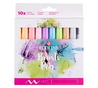 Bruynzeel Ecoline Brush Brush Pen Set Pastel, 10 couleurs