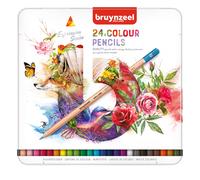 BRUYNZEEL Expression crayons de couleur, boîte métallique de 24