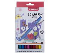 Bruynzeel - Set de feutres Kids Super Point, 20 couleurs | 6 pièces