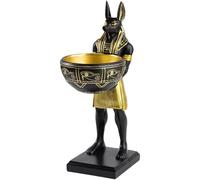 Brxmpn Statue D'anu ieu Égyptien De 25 Cm, avec Bol D'offrandes, Organisateur D' De Bureau, Sculpture d'art Vintage pour Les Passionnés De Mythologie D'histoire.