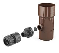 BRYZA® Drain de gouttière pour citerne de Pluie DN Ø 110 mm Marron | Récupérateur d'eau de Pluie Speedy pour Tuyau de Descente de Tuyau d'arrosage Raccord Rapide
