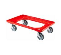 BS Rollen BS Rollen Collecteur à roulettes polyvalent T.-ROLLER avec plaque, charge 250kg TPR, rouge Quantité:1