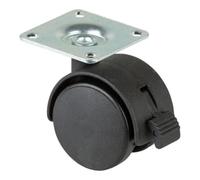 BS Rollen BS Roulette double en plastique F85 40 Position fixe Assiette + plaque Quantité:1