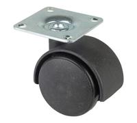 BS Rollen BS roulettes doubles en plastique F75 40 noir avec plaque en plastique Quantité:1