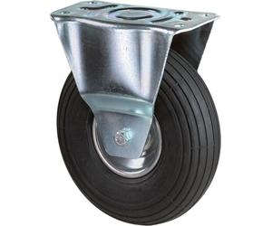 BS Rollen L410C90260 Roulette fixe à bandage pneumatique 260mm, noir/argenté