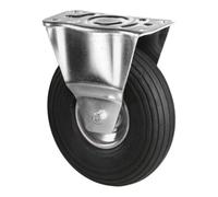 BS Rollen L410C90260 Roulette fixe à bandage pneumatique 260mm, noir/argenté