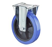 BS Roulettes Roulette fixe diamètre 125mm capacité de charge 140kg roue en caoutchouc plein élastique plateau 115x85mm - LS410.B61.125