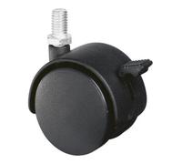 BS Rollen Roulette double en plastique ac blocage D.roue 50 mm cap.charge 40 kg avec goujo Quantité:1