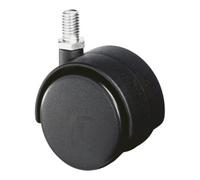 BS Rollen Roulette double en plastique D.roue 50 mm cap.charge 40 kg avec goujon fileté M1 Quantité:1