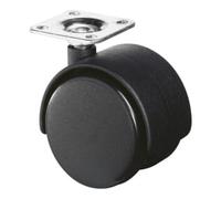 BS Rollen Roulette double en plastique D.roue 50 mm cap.charge 40 kg avec plaque de fixati Quantité:1