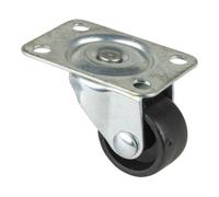 BS Rollen Roulette pivotante D.roue 25 mm cap.charge 50 kg avec plaque de fixation plastiq Quantité:1