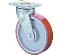 BS Rollen Roulette pivotante pour charges lourdes RC100 diamètre 200mm capacité de charge 1000kg roue en polyuréthane plaque 138x110mm - RR100.C10.200