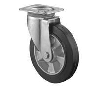BS Roulettes Roulette pivotante pour charges lourdes Diamètre 200mm Capacité de charge 450kg Roulette élastique à bandage plein Plateau 135x110mm - L600.B80.200