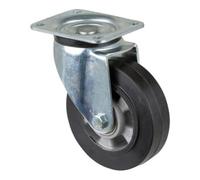 BS Roulettes Roulette pivotante pour charges lourdes Diamètre 160mm Capacité de charge 300kg Roulette élastique à bandage plein Plateau 135x110mm - L600.B80.160