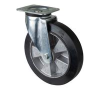 BS Roulettes Roulette pivotante pour charges lourdes Diamètre 250mm Capacité de charge 550kg Roulette élastique à bandage plein Plateau 135x110mm - L600.B80.250