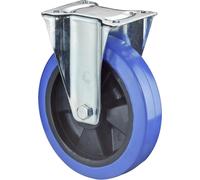 BS Roulettes Roulette fixe diamètre 125mm capacité de charge 140kg roue en caoutchouc plein élastique plateau 115x85mm - LS410.B61.125