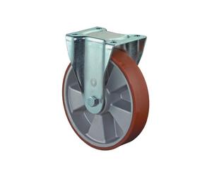 BS Roulettes Roulette fixe pour charges lourdes avec platine à visser Fonte-Polyuréthane Roulements à billes 125 mm 450 kg - L610.B90.125