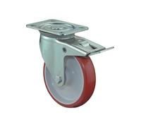 BS Roulettes Roulette pivotante A30 avec blocage total diamètre 200mm capacité de charge 250kg roue PUR plaque 135x110mm - L420.B31.200