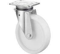 BS Roulettes Roulette pivotante pour charges lourdes B10 diamètre 200mm capacité de charge 600kg roue en plastique couleur naturelle plaque 138x110mm - N100.B10.201