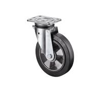 BS Roulettes Roulette pivotante pour charges lourdes Diamètre 200mm Capacité de charge 450kg Roulette élastique à bandage plein Plateau 135x110mm - L600.B80.200