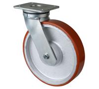 BS Roulettes Roulette pivotante pour charges lourdes RC100 diamètre 250mm capacité de charge 1300kg roue en polyuréthane plaque 138x110mm - RR100.C10.250