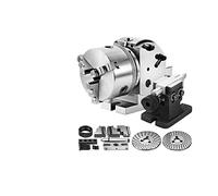 BS0 5" Diviser la précision de tête semi-universelle avec des plaques d'indexation, Mt2 Taignier et 125 mm 3 Chuck mâchoire for le fraisage forage,Haute Efficacité