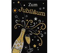 bsb Carte d'anniversaire - Avec motif bouteille de champagne - Carte adorable pour anniversaire de service ou anniversaire d'entreprise - Carte de félicitations - Carte d'anniversaire - 12,4 x 17,9 cm
