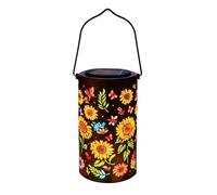 Bsbkoj Sunflower Glow Lanterne de jardin solaire scintillante de 17,8 cm, lampe à fleurs en métal étanche, style d'éclairage paysager professionnel, accessoire de terrasse robuste et cadeau de