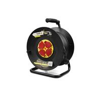 BSD Rallonge électrique enrouleur 50m 4 prises 230V avec protection thermique, idéale pour maison, jardin et chantiers. Câble 3x2,5mm, robuste et sécurisé.