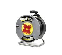 BSD Tambour électrique en métal 50m - Rallonge avec 4 prises 230V et protection thermique pour usage domestique et professionnel