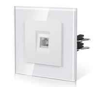 BSEED Boîte Réseau Individuelle CAT6 En Verre, Prise En Verre Griffes, Nouvelle Série E, 86mm Blanc