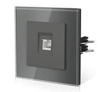 BSEED Boîte Réseau Individuelle CAT6 En Verre, Prise En Verre Griffes, Nouvelle Série E, 86mm Gris