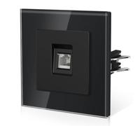 BSEED Boîte Réseau Individuelle CAT6 En Verre, Prise En Verre Griffes, Nouvelle Série E, 86mm Noir