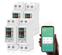 BSEED Compteur d'énergie Connecté WIFI, LCD Display Compteur Electrique Surveiller Intelligemment la Consommation,Protection d'alarme, Reclusion Automatique, Compatible avec Alexa/Tuya 4PACK