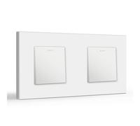 BSEED Double Interrupteur Va Et Vient 1 Gang 2 Voie,Interrupteur Mural Encastrable Moderne Blanc,10A Interrupteur à Bascule avec Panneau en Plastique,Interrupteur d'Éclairage pour la Salle de Bains