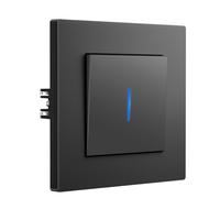BSEED Interrupteur avec Griffes, Interrupteur Mural Avec Voyant Lumineux, installation facile, Cadre avant PC, 1 Gang 1 Voie, 86mm, Gris