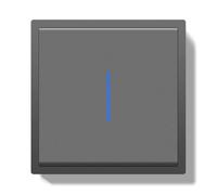 BSEED Interrupteur Encastré, Interrupteur à Bouton-Poussoir avec Borne Enfichable, 1 Gang 1 Voie Light Switch avec Voyant Lumineux LED et Cadre PC, Gris, 80X80mm