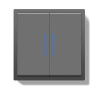 BSEED Interrupteur Encastré, Interrupteur à Bouton-Poussoir avec Borne Enfichable, 2 Gang 1 Voie Light Switch avec Voyant Lumineux LED et Cadre PC, Gris, 80X80mm