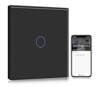 BSEED Interrupteur sans Fil Zigbee,1 Gang 1 Voie Interrupteur Connecté WiFi Noir,Compatible avec Amazon Alexa et Google Home,Avec Contrôle à Distance et Fonction de Temps(NÉCESSITE TUYA HUB)