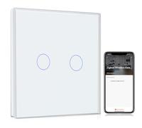 BSEED Interrupteur sans Fil Zigbee,2 Gang 1 Voie Interrupteur Connecté WiFi Blanc,Compatible avec Amazon Alexa et Google Home,Avec Contrôle à Distance et Fonction de Temps(NÉCESSITE TUYA HUB)