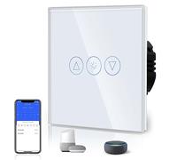 BSEED Interrupteur Tactile Dimmer, Interupteur Intelligent WiFi Variateur avec lumières LED, Nécessite Un Fil Neutre, Interrupteur Mural en Verre, 1 Gang 1 Voie, Compatible avec Alexa/Google, Blanc