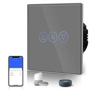 BSEED Interrupteur Tactile Dimmer, Interupteur Intelligent WiFi Variateur avec lumières LED, Nécessite Un Fil Neutre, Interrupteur Mural en Verre, 1 Gang 1 Voie, Compatible avec Alexa/Google, Gris