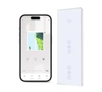 BSEED Interrupteur Volet Roulant Connecté WIFI,1 Gang + Double Volet Roulant Connecté,Smart WiFi Interrupteur Tactile de Rideau Compatible avec Alexa, Google Home et SmartLife,228 * 86mm Blanc