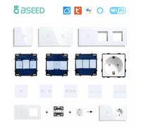 BSEED-Joli tactile WiFi intelligent, panneau en verre uniquement, fonction de commutation, pièces de prises UE, bricolage