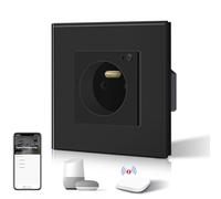 BSEED Prise Connectée Programmable,Zigbee Prise Electrique Intelligente Compatible avec Alexa/Google Home/Tuya APP, Fonction de surveillance énergétique(hub ZigBee nécessaire), 86mm, Noir