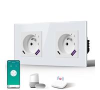 BSEED Prise Connectée Zigbee, Prise Programmable Electrique avec PD 20W USB/TYPE C, Fonction de surveillance énergétique, Compatible avec Alexa/Google Home/Tuya APP(Hub Zigbee Requis), 157mm, Blanc